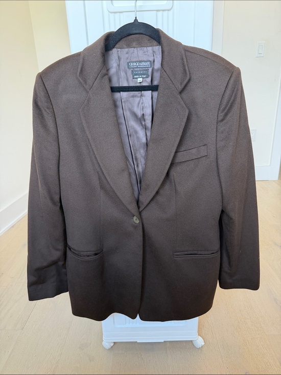 Giorgio Armani Jackets & Blazers - Giorgio Armani Cashmere Chocolate Brown Single-Button Blazer